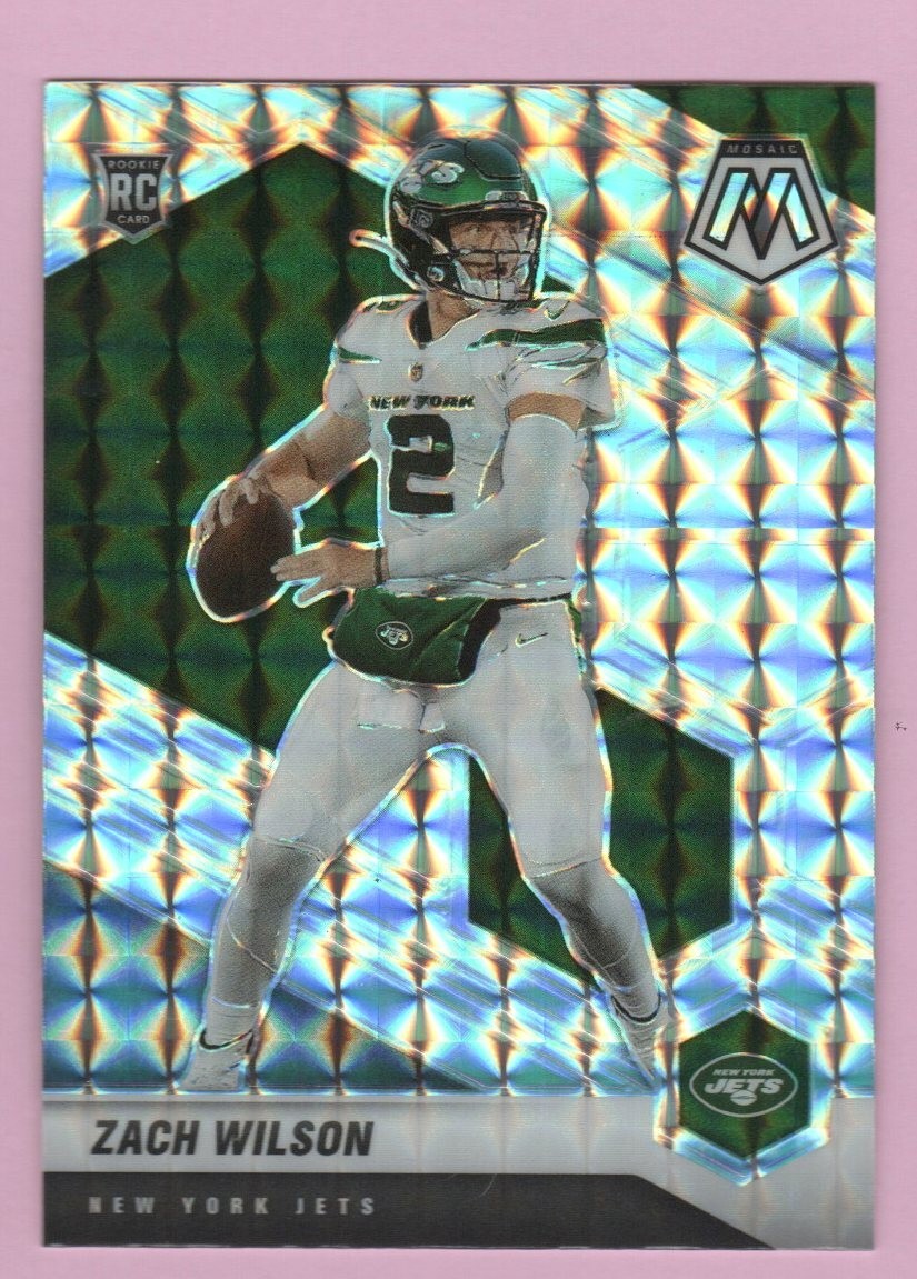 2021 Panini Mosaic Zach Wilson Silver Mosaic Prizm Rookie RC #302 Jets SP (J723)