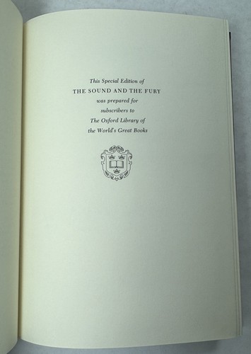 THE SOUND AND THE FURY Faulkner Oxford Lib. of World's Great Books (Franklin)'83 - Picture 11 of 13