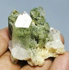 Rare Natural Green Ghost Quartz Crystal Cluster Specimen