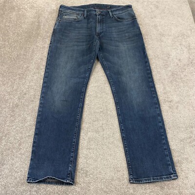 Mavi Zach Jeans Mens 34x29 Straight Leg Fit Medium Blue Wash White Edge Denim