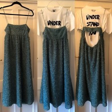 New Zara Woman Green Floral Textured Design Sleeveless Day To Party Midi Dress,M
