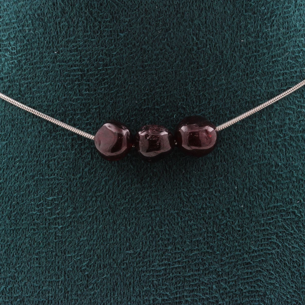 Collana in argento sterling 925 con pietra preziosa di granato