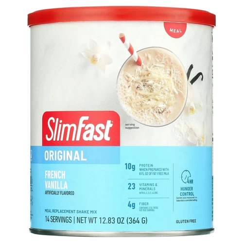 SlimFast Original Meal Replacement Shake Powder, French Vanilla, 12.83 Oz FRESH