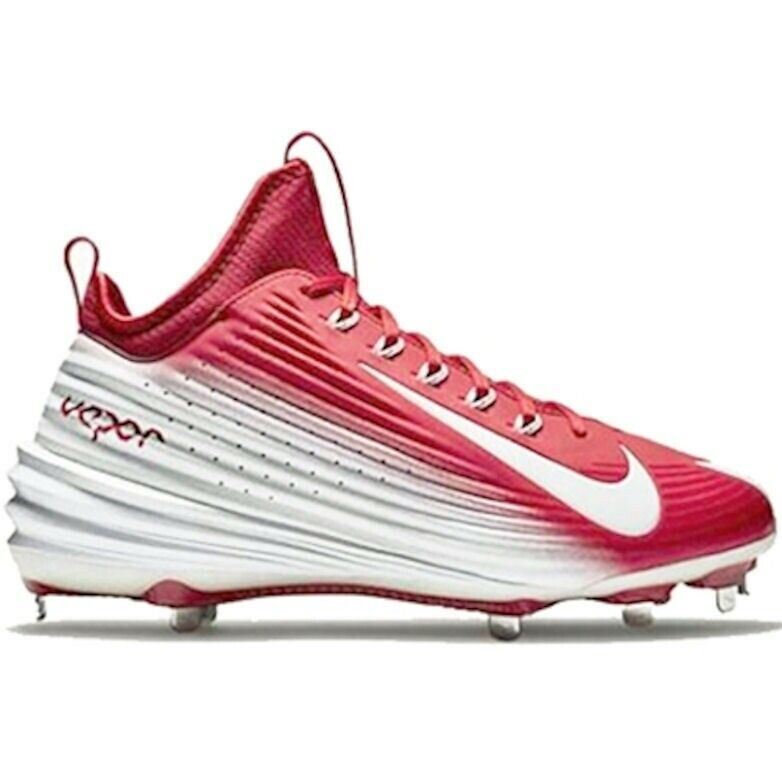 NIKE Lunar Vapor Trout Red Fade White Baseball Spikes Cleats