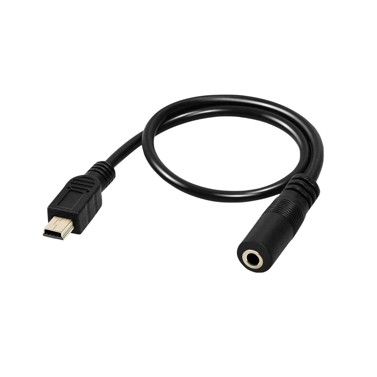 1x Mini USB B Male Plug 5 Pin to 3.5mm Female AUX Audio Adapter Cable Cord  30cm