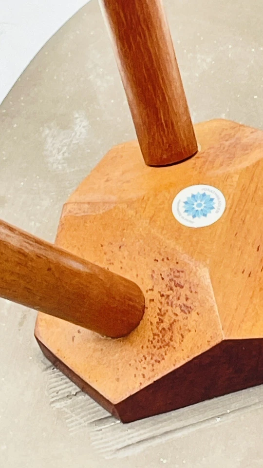 Jonathan Adler Pottery Table Handmade In Peru 3 Leg Triangle 16” Tall ~RARE FIND - Image 3 of 4