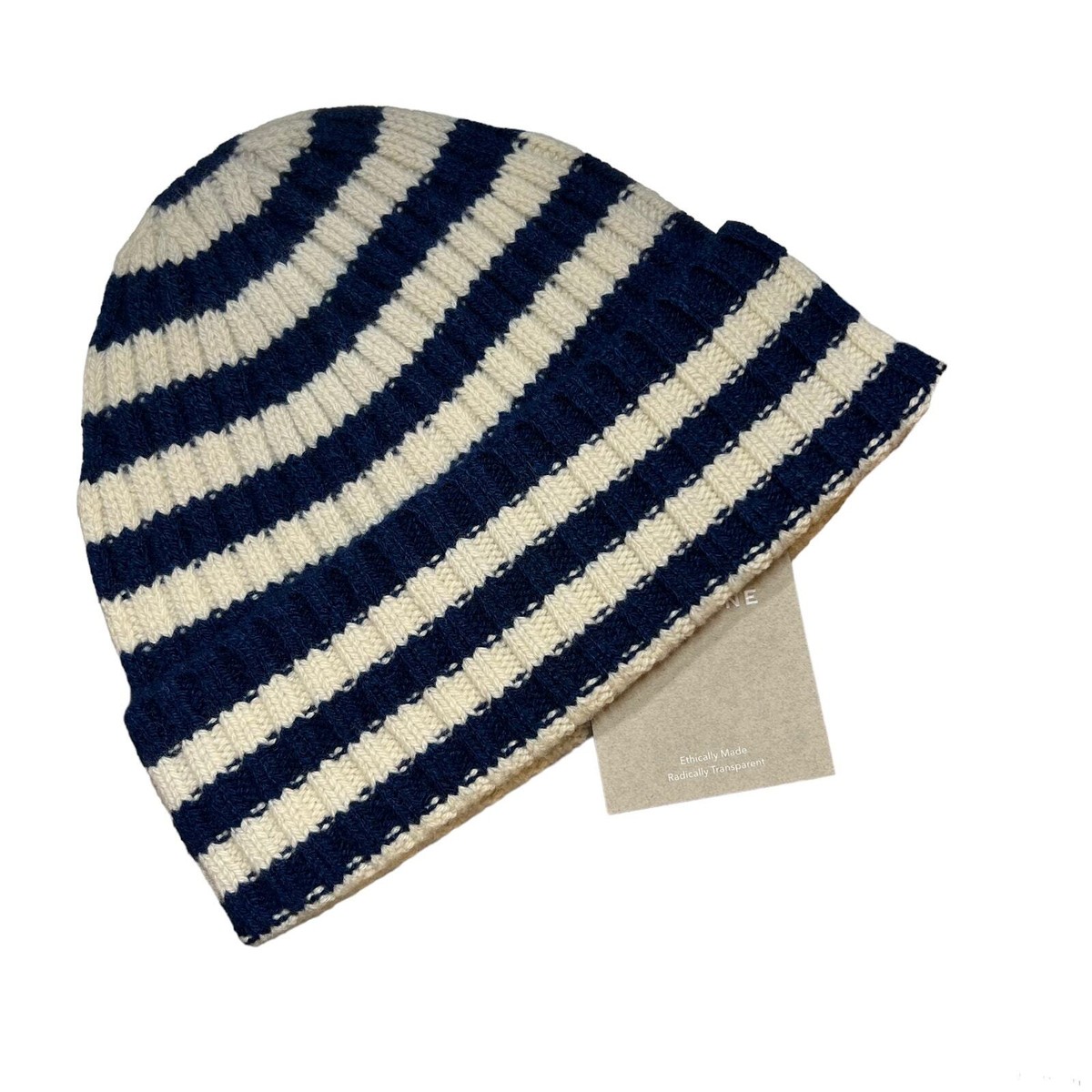 Everlane The Cashmere Unisex Beanie - Blue, Green, black, white stripe The 10 Best Beanies for Men in 2021 - InsideHook main image 2