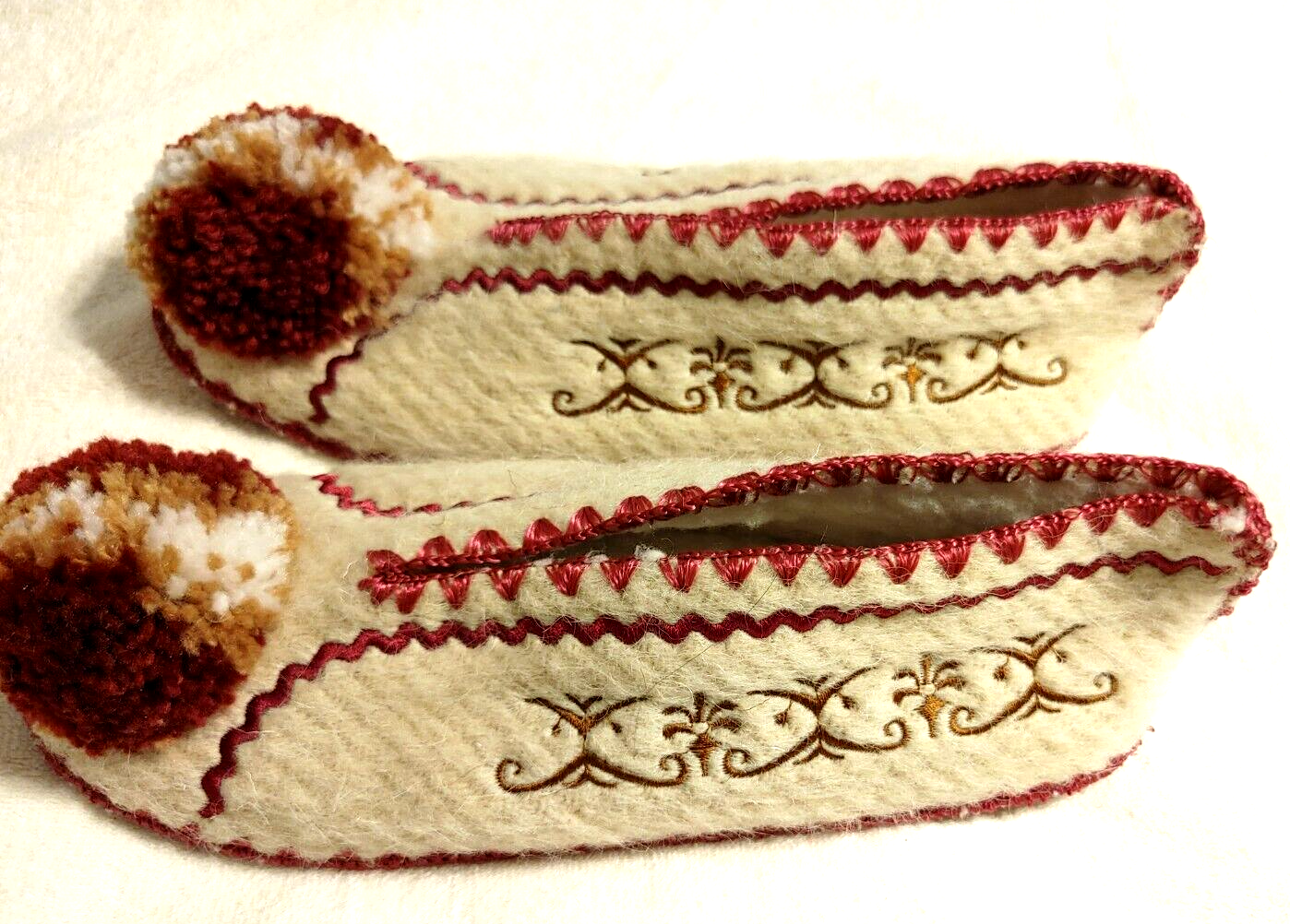 SAOLA PANTOFOLE TRADIZIONALI GRECHE IN LANA CON SUOLA ANTISCIVOLO IN PELLE US 10 10 5