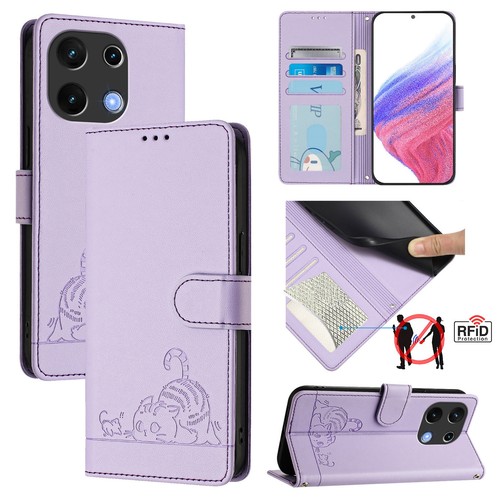 For UMIDIGI Note 100 Luxury Flip Leather Wallet Cat Pattern Card Slot Case Cover - 第 22/28 張圖片