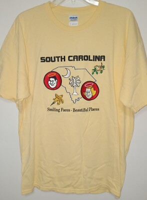 South Carolina Smiling Faces Beautiful Places T-shirt State Bird Flower Sz XL 