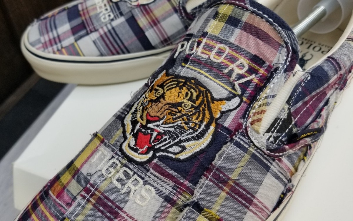 Polo Ralph Lauren Keaton Pony Slip-On Tiger Patchwork Shoes Men’s Size 10 NEW Ralph Lauren Polo Tigers Keaton Slip On Patchwork Mens SZ 13  main image 2