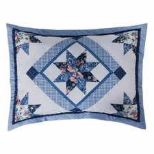 MAINSTAYS CLASSIC BLUE ROSE SHAM STANDARD 2 PACK, BLUE *NEW