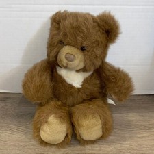 Vintage Lemonwood Asia Brown Teddy Bear Plush White Neck Hairy Stuffed Animal