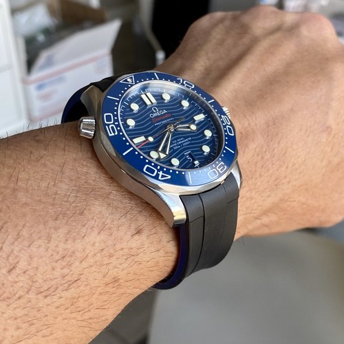 BLUE Vulcanized Rubber Strap Band Fit 