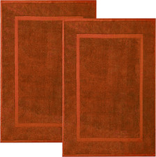 2x Luxury Cotton Bath Mats Terry Towelling 1000GSM Bathroom Rugs Soft Absorbent