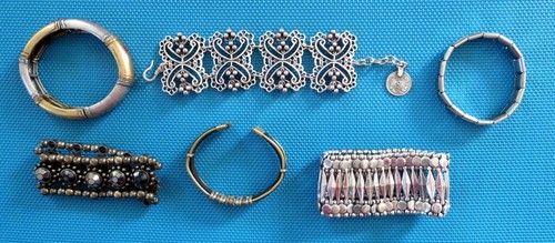 Vintage Silver Tone Bracelet and Necklace Lot Assorted Tribal Style - Picture 4 of 8