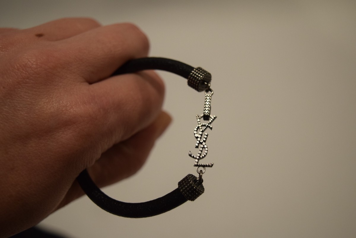 ブレスレット SAINT LAURENT BLACK LEATHER OPYUM BRACELET Opyum leather bracelet in black - Saint Laurent | Mytheresa