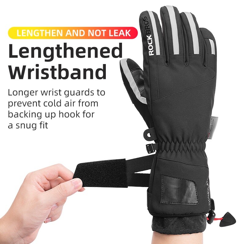 ROCKBRS Cycling Gloves Winter Windproof Reflective Thermal Touch Screen Gloves