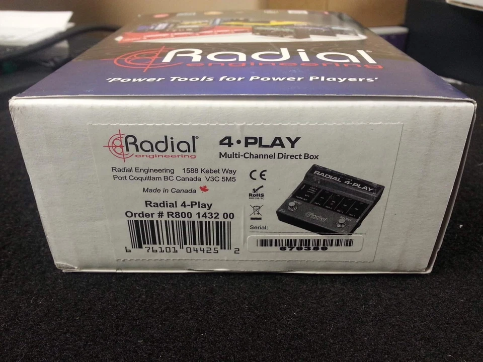 RADIAL ENGINEERING 4 PLAY Multi-Channel Live or Studio Instrument Direct Box - Image 4 of 4
