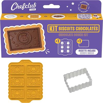 Chefclub Kids Chocolate Biscuits, Kit Set for Kids with Silicone Mold