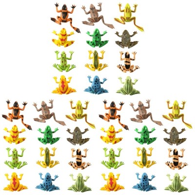 24pcs Rain Forest Woodland Animals Toy Miniature Frogs Miniature Garden Frogs