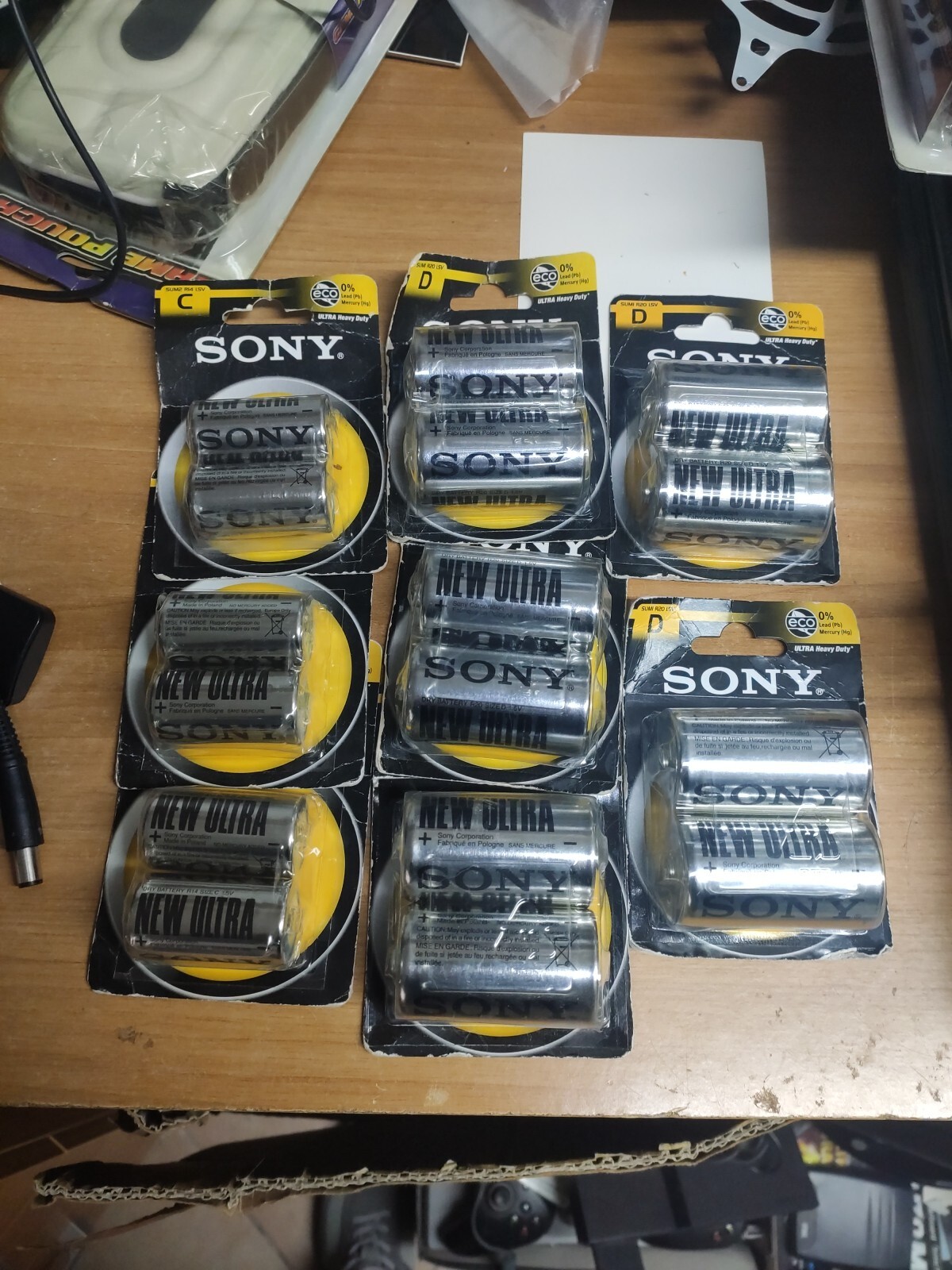 8 confezioni stock pile BATTERIE SONY FORMATO R14 LR20 SIZE D PILE ZINCO 1.5V