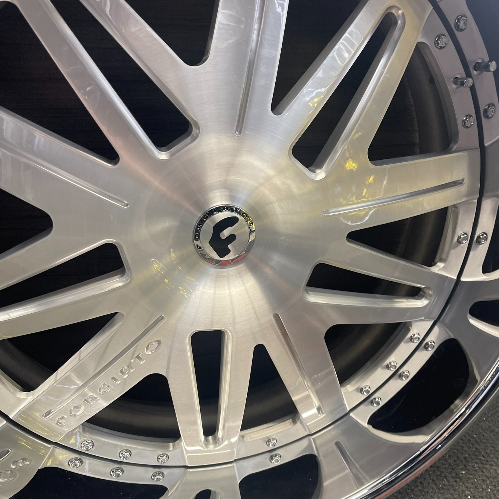 26x9-10 Forgiato Wheels 713-1 Brushed Silver Face Wheel & Tire Package ...