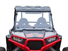 SuperATV Flip / Fold Down Scratch Resistant Windshield for Polaris RZR XP Turbo