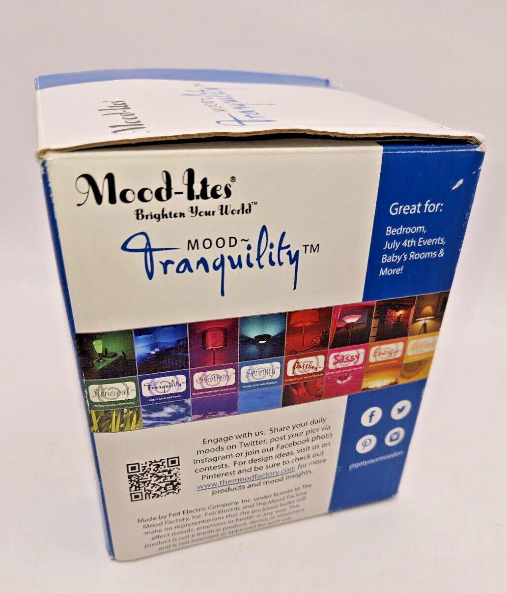 MoodLites Mood Light Bulb Tranquility Blue 90W new OEM box FEIT