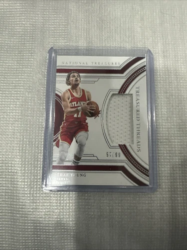 TRAE YOUNG 2023-24 NATIONAL TREASURES TREASURED THREADS JERSEY 22/99