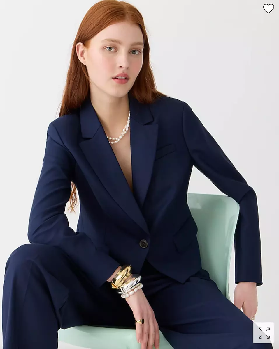 NWT J.Crew 278 Women s Cropped blazer in drapey twill NAVY Sz 6 12