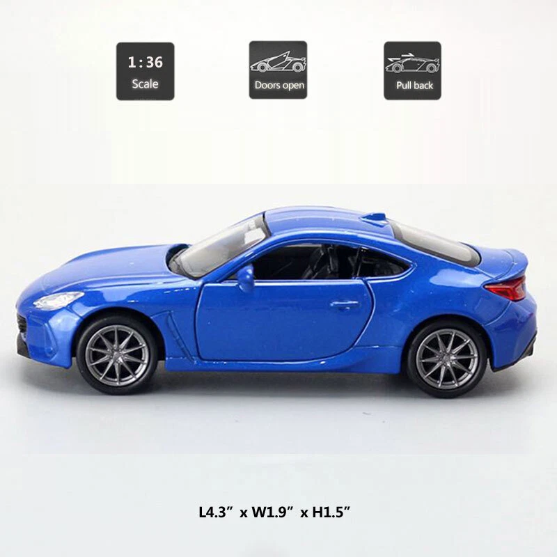 1:36 Subaru BRZ 2022 Model Car Diecast Toy Cars Toys for Boys Kids Gifts Blue - Image 2 of 4