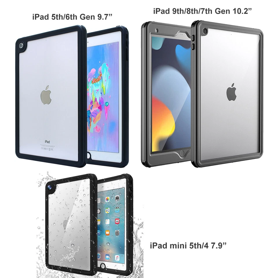 Waterproof Case For iPad 9th/8th/7th/6th/mini 5th/4 Shockproof Heavy Duty Cover - Image 2 of 4