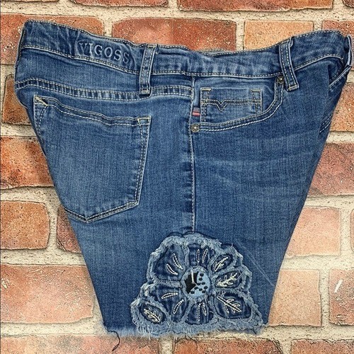 Vigoss Denim Floral Embroidered Shorts - Picture 3 of 7