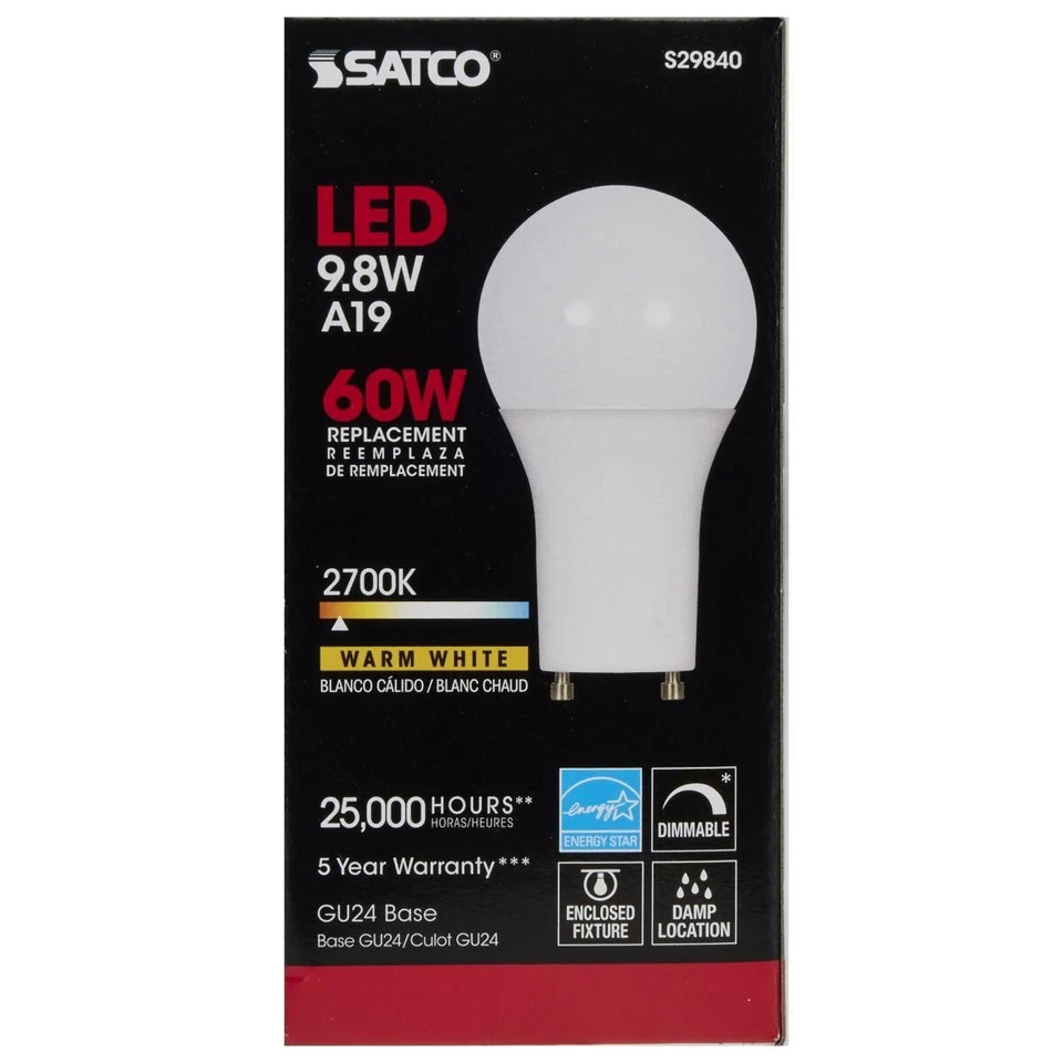 Satco S29840 - 9.8 Watt LED bulb - 2700K - GU24 Base (6 PACK) - Image 3 of 4