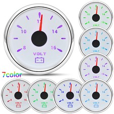 2'' 52mm Universal 7 Colors Volt Voltmeter Voltage Gauge Meter 12V For Car Boat 