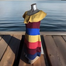 NWT Plus Size 1X Rainbow Midi -Off The Shoulder -Bodycon Dress -