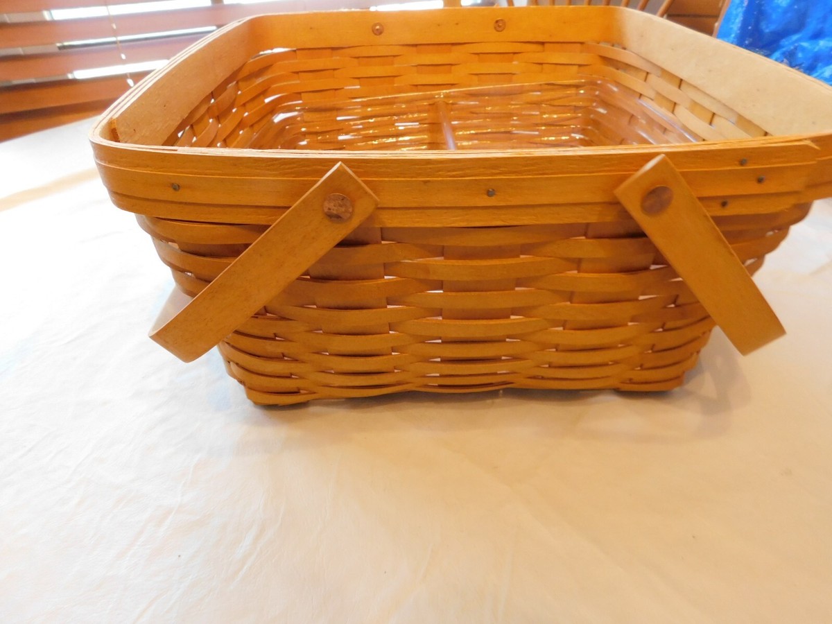 Longaberger Hand Woven Basket with Divided Insert 2000 14
