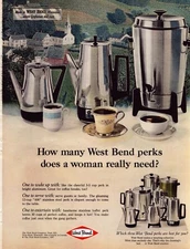 1967 West End Coffee Percolators Print Ad Wisconsin Cup Saucer Church Hills