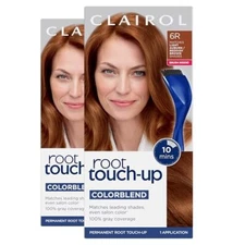 Clairol 6R Light Auburn Permanent Root Touch Up Kit 2 Count 100 Gray Coverage