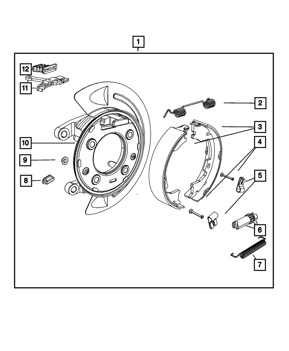 Genuine Mopar Parking Brake Shoe And Lining Kit 68049116AA