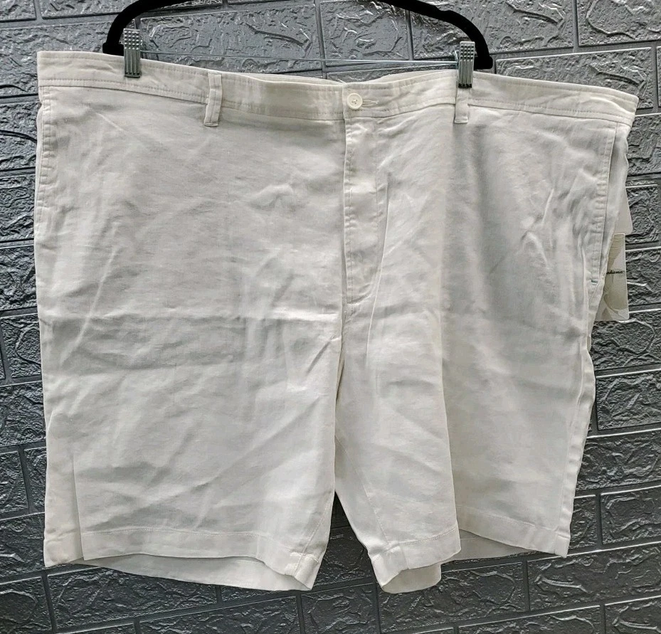 New Tommy Bahama Beach Coast Stretch Linen Shorts White Size 52 Regular