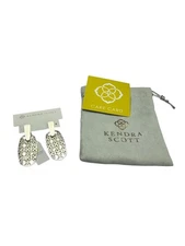 KENDRA SCOTT Aragon Dangle Drop Earrings Pierced Gold Tone KS Logo Filigree