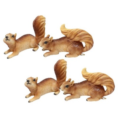 4 Pcs Simulated Squirrel Decoration Garden Statues Resin Realistic Looking