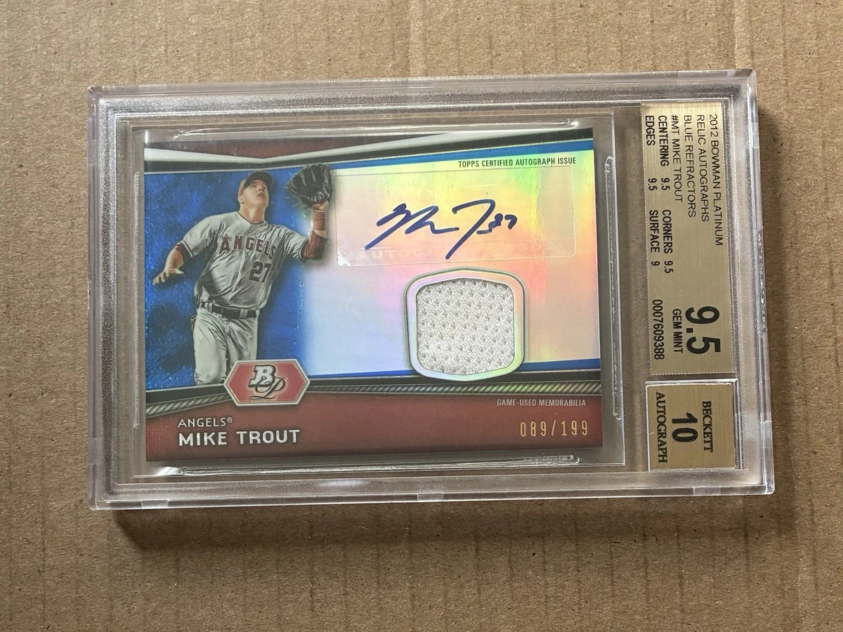 Mike Trout Grade 9.5 Baseball Autographed Sports Trading Cards