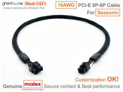  16AWG PCI-E GPU 6P Cable for Seasonic PRIME Gold GX850 GX1000- 70cm/27 inch
