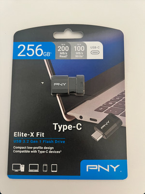 PNY Elite-X Fit 256GB USB-C Flash Drive P-FDI256EXFITC-GE USB 3.2 NEW SEALED OTG