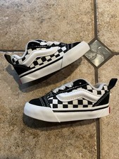 Vans Toddler Knu Skool Checkerboard Shoe, Size 5c, Black/True White