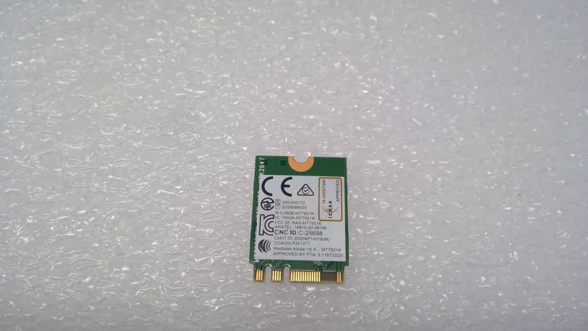 MEDIATEK MT7921K RZ608 PCIE 802.11AX M.2 2230 WLAN BLUETOOTH 5.0