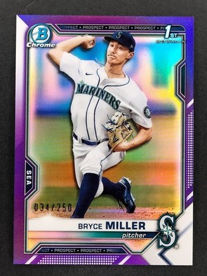 2021 Bowman Chrome Draft - Bryce Miller #BDC-64 Purple /250 (RC)
